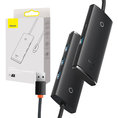 Product USB Hub 4-Port USB-C Baseus OS-Lite 25cm (Black) base image