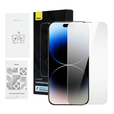 Product Screen Protector Privacy Baseus Iphone 14 Pro Max (2pcs) with 2 cleaning kits and dust-proof installation tool base image