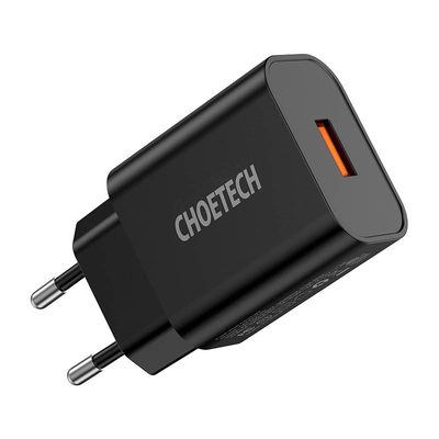 Product Φορτιστής Πρίζας Choetech 18W USB-A (black) base image