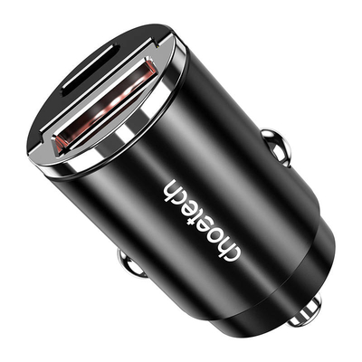Product Φορτιστής Αυτοκινήτου Choetech TC0006 1x USB-A 1x USB-C 30W PD 3.0 (black) base image