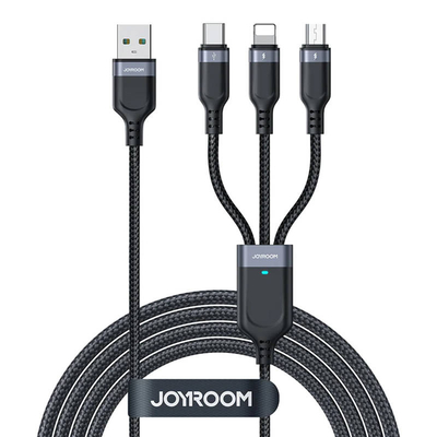 Product Καλώδιo USB Joyroom Multi-Use S-1T3018A18 3w1 / 3,5A / 2m (black) base image