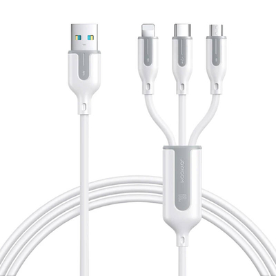 Product Καλώδιo USB Joyroom S-1T3066A15, 3 in 1, 66W/Cable 1,2m (white) base image
