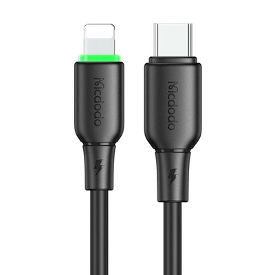 Product Καλώδιο USB-C to Lightning Mcdodo CA-4761 with LED light 1.2m (black) base image