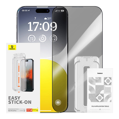 Product Screen Protector Sapphire Tempered Glass Baseus 0.3mm for iPhone 15 Pro base image