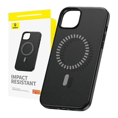 Product Θήκη Magnetic για iPhone 15 Pro Baseus Fauxther Series (Black) base image