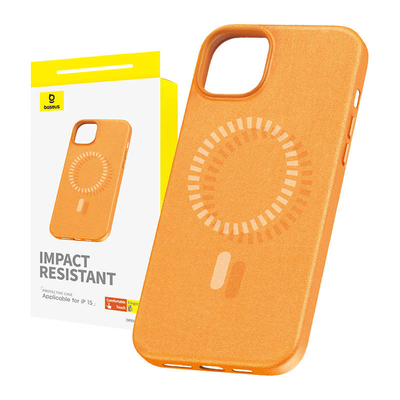 Product Θήκη Magnetic για iPhone 15 Baseus Fauxther Series (Orange) base image