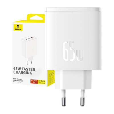 Product Φορτιστής Πρίζας Baseus OS-Cube Pro 2xUSB-C + USB, 65W (white) base image