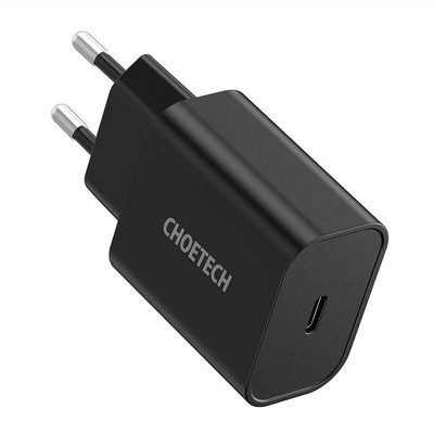 Product Φορτιστής Πρίζας Mains Choetech Q5004 EU USB-C, 20W (black) base image