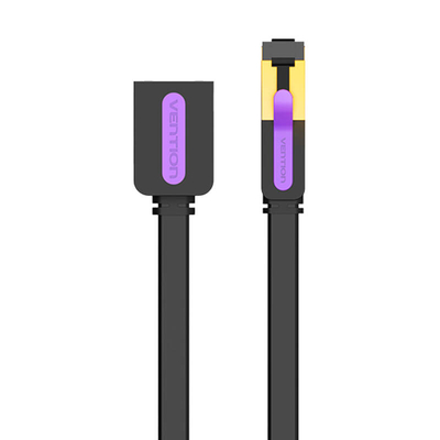 Product Καλώδιο Δικτύου Vention Flat Extension CAT7 ICBBI RJ45 10Gbps 3m Black base image