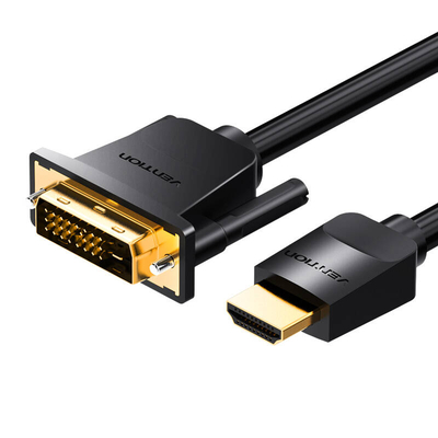 Product Καλώδιο HDMI Vention for DVI (24+1) Vention ABFBG 1,5m, 4K 60Hz/ 1080P 60Hz (Black) base image