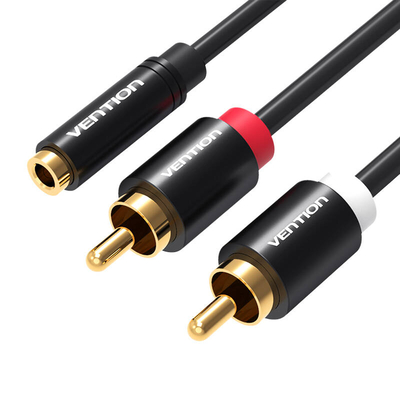 Product Καλώδιο Ήχου Vention 3.5mm Female to 2x RCA Male VAB-R01-B100 1m Black base image