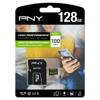 Product Κάρτα Μνήμης Micro SD με Αντάπτορα PNY 100 MB/s Μαύρο 64 GB base image