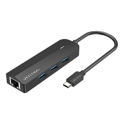 Product USB Hub-C to 3x USB 3.0, RJ45, Micro USB Vention TGPBB 0.15m Black base image