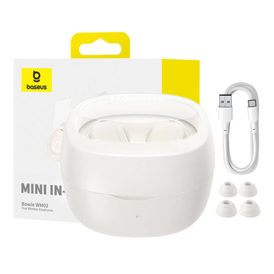 Product Wireless Headphones Baseus Bowie WM02 TWS, Bluetooth 5.0 (white) OS base image