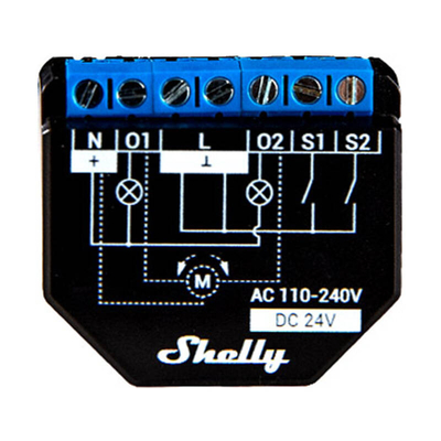 Product Ενδιάμεσος Διακόπτης Wi-Fi Smart Shelly Plus 2PM base image