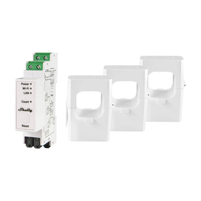 Product Όργανο Μέτρησης Ηλεκτρολογικού Πίνακα 3-phase Energy Meter Shelly PRO 3EM 400A Wi-Fi base image