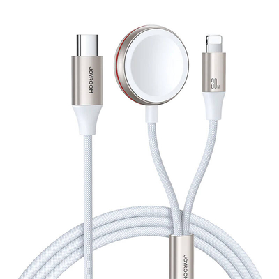 Product Φορτιστής Wearable Joyroom Fast Charging Magnetic 2-in-1 S-IW012 30W 1.5m (White) base image