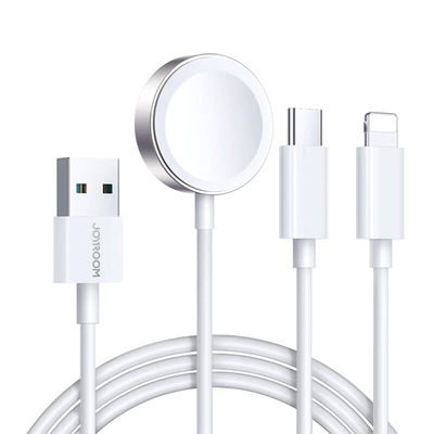 Product Φορτιστής Wearable Joyroom Apple Watch Magnetic S-IW008 Lightning + USB-C 5V 1.2m (White) base image