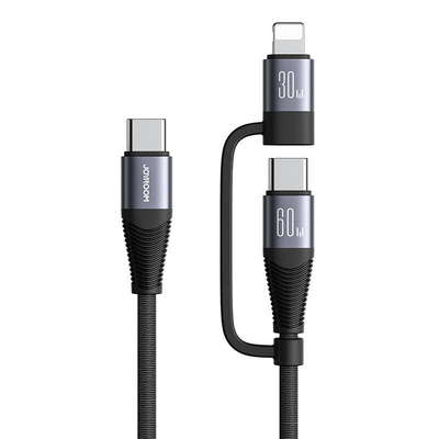 Product Καλώδιo USB Joyroom SA37-1T2 2in1 2C 1L, 60W, 1.2m black base image