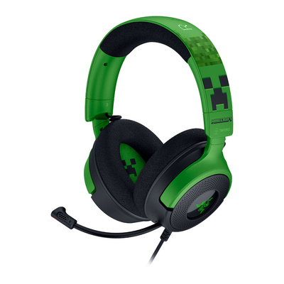 Product Gaming Headset Razer Kraken V4 X USB Minecraft Edition + SKIN - RGB 7.1 - PC/PS5/PS4 base image