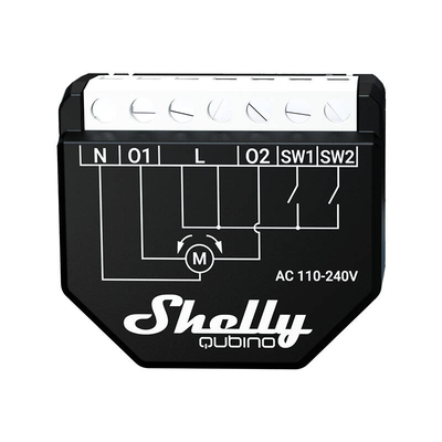 Product Έξυπνος Ενδιάμεσος Διακόπτης Shelly για Κλείσιμο Ρολών Qubino Wave (Μαύρο) base image