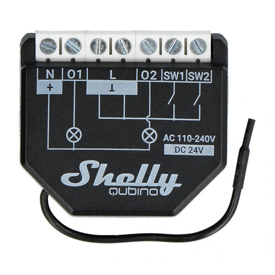 Product Έξυπνος Ενδιάμεσος Διακόπτης Shelly Qubino Wave2PM (Μαύρο) base image