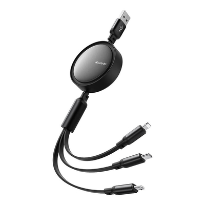 Product Καλώδιο USB Mcdodo 3in1 to USB-C / Lightning / Micro USB CA-7256, 3.5A, 1.2m (Black) base image