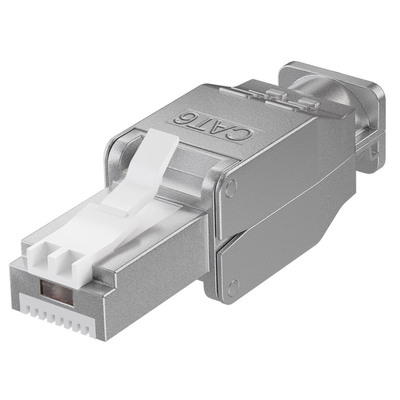 Product Βύσμα Goobay RJ45 CAT 6 STP 38293, tool-free, ασημί base image