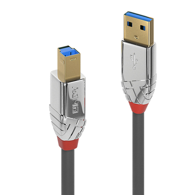 Product Καλώδιο USB A σε USB B Lindy 36664 5 m Μαύρο Γκρι Ανθρακί base image