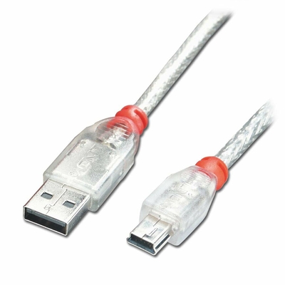 Product Καλώδιο USB 2.0 A σε Mini USB Β Lindy 41780 20 cm Διαφανές base image