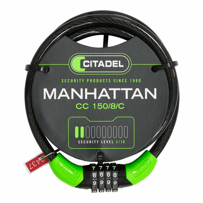 Product Λουκέτο Ποδηλάτου Citadel Manhattan cc 150/8/c Συνδυασμός Μαύρο 150 cm base image