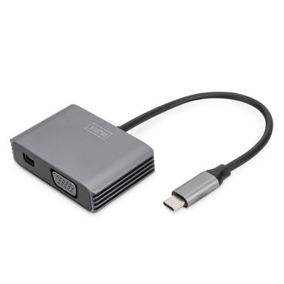 Product Αντάπτορας USB Digitus DA-70825 - USB-C to VGA / Mini DisplayPort - 20 cm base image