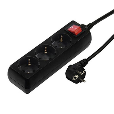 Product Πολύπριζο με 3 Πρίζες με διακόπτη Hama Technics 00030392 Μαύρο base image