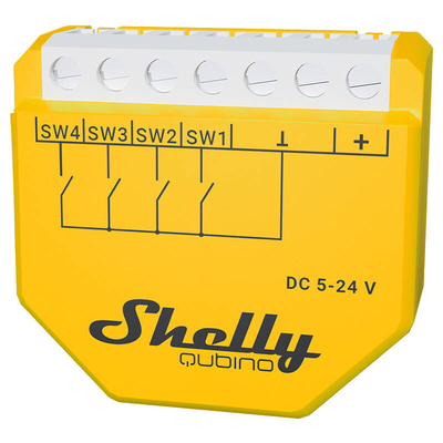 Product Έξυπνος Ενδιάμεσος Διακόπτης Shelly DC Qubino Wave i4 (Κίτρινο) base image