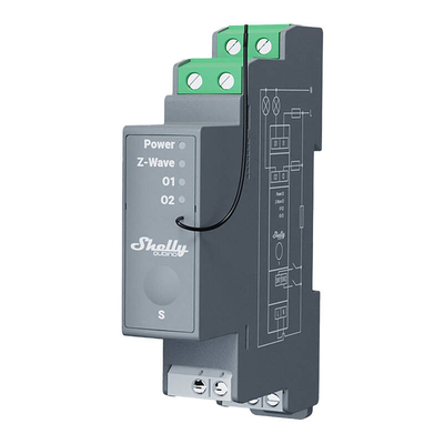 Product Ρελέ Ράγας Shelly DIN Qubino Pro 2, 2 καναλιών (Γκρι) base image
