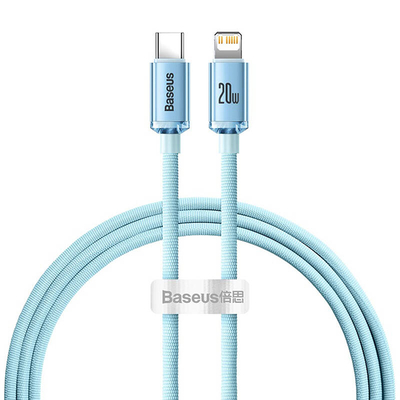 Product Καλώδιο USB-C Baseus for iP Crystal Shine, 20W, 1.2m (Blue) base image