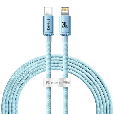 Product Καλώδιο USB-C Baseus for iP Crystal Shine, 20W, 2m (Blue) base image