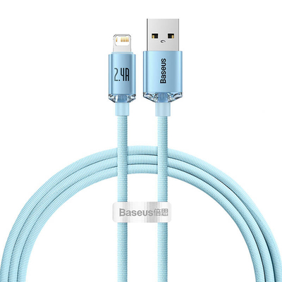 Product Καλώδιο USB Baseus to iP Crystal Shine, 2.4A, 1.2m (Blue) base image