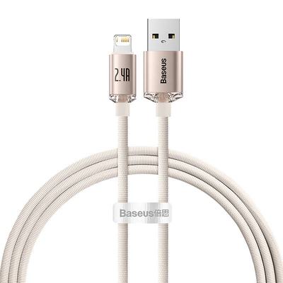Product Καλώδιο USB Baseus to iP Crystal Shine, 2.4A, 1.2m (pink) base image