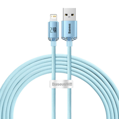 Product Καλώδιο USB Baseus for iP Crystal Shine, 2.4A, 2m (Blue) base image