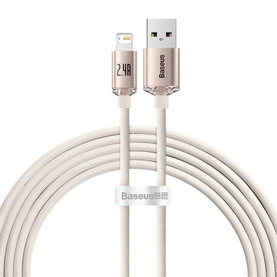 Product Καλώδιο USB Baseus to iP Crystal Shine, 2.4A, 2m (pink) base image