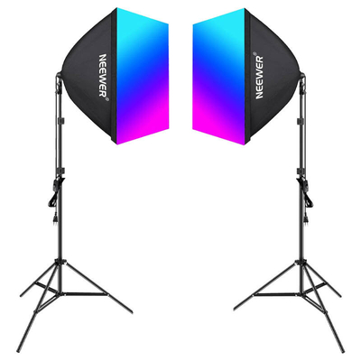 Product Φωτισμός Studio Neewer NK800 2x softboxes + bulbs RGB 24W 2700-6500K + tripods + barndoors base image