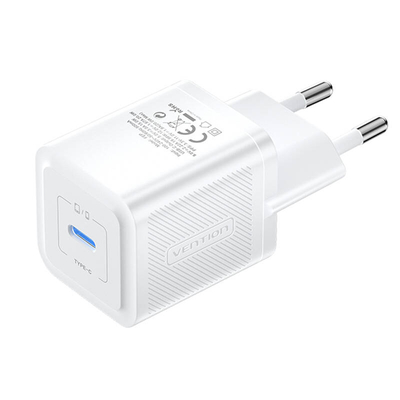 Product Φορτιστής Πρίζας Vention FEPW0-EU, USB-C, 20W, GaN (white) base image