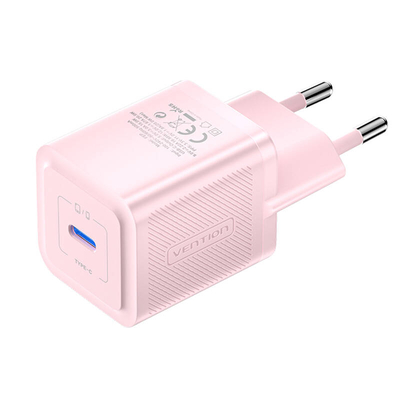 Product Φορτιστής Πρίζας Vention FEPP0-EU, USB-C, 20W, GaN (pink) base image