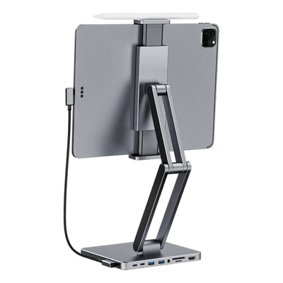 Product Docking Station with stand for Tablet/iPad, INVZI, MH03, MagHub, 3x USB-C, 2x USB-A base image