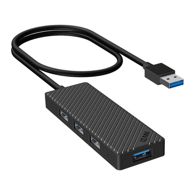 Product USB Hub INVZI 4 in 1, MH04, 4x USB 3.0 (Black) base image