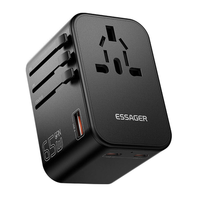 Product Φορτιστής Πρίζας Essager Travel ECT65-LT01-Z, 65W (Black) base image