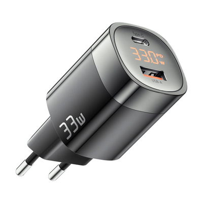 Product Φορτιστής Πρίζας Essager ECTCA-LYB01-Z, GaN, USB-A, USB-C, 33W (Black) base image
