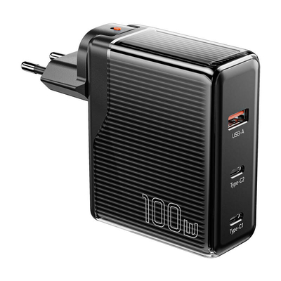 Product Φορτιστής Πρίζας Essager ECT2CA-ZXB01-Z, GaN, USB-A, USB-C 100W (Black) base image