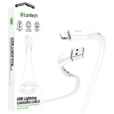 Product Καλώδιo USB Lamtech Lightning 2m WHITE base image